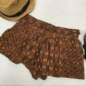 Free People New Romantics Brown Yellow Shorts - 8